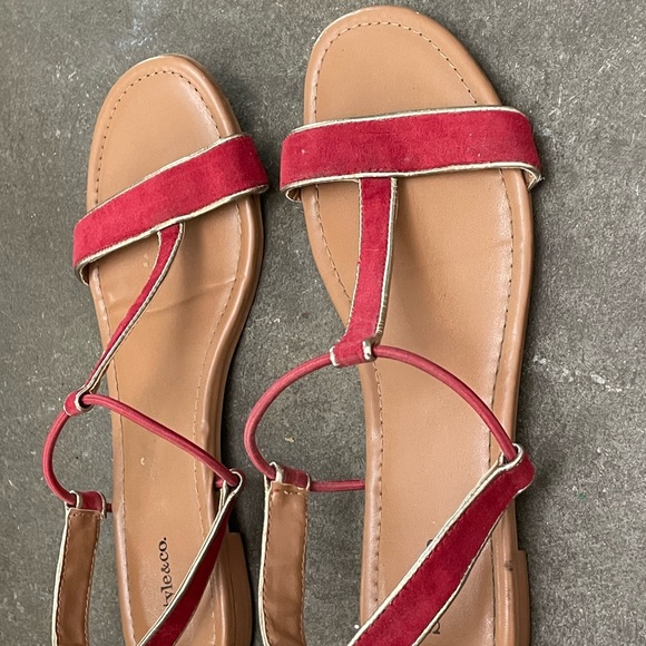 Style & Co Red Suede Sandals 7.5 - Picture 4 of 7